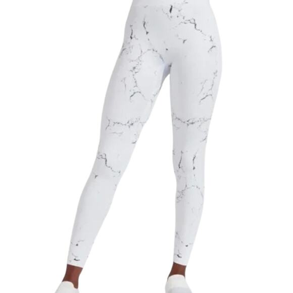 BuffBunny Limitless Full Length Legging White Marble Mesh Ankle Insert Sz M - Picture 1 of 12